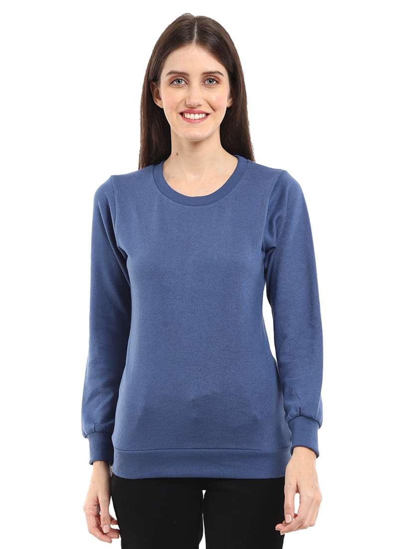 round neck solid pullover