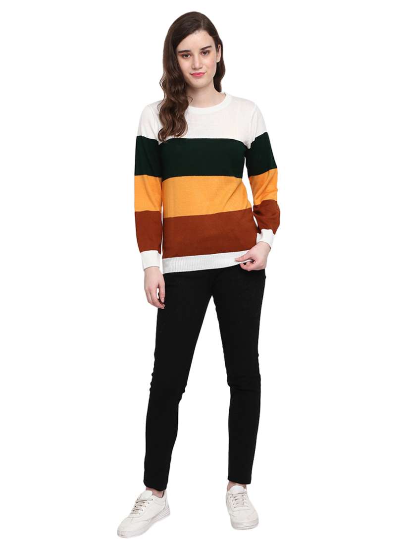 round neck stripes pullover - 18823151 -  Standard Image - 3