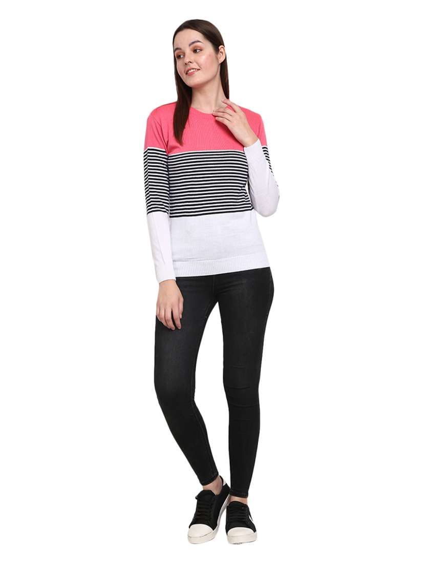 round neck stripes pullover - 18823154 -  Standard Image - 3