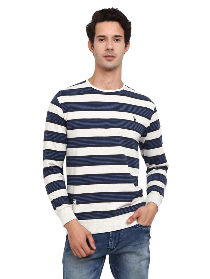men striped long sleeve regular fit sweatshirt - 18823180 -  Zoom Image - 0