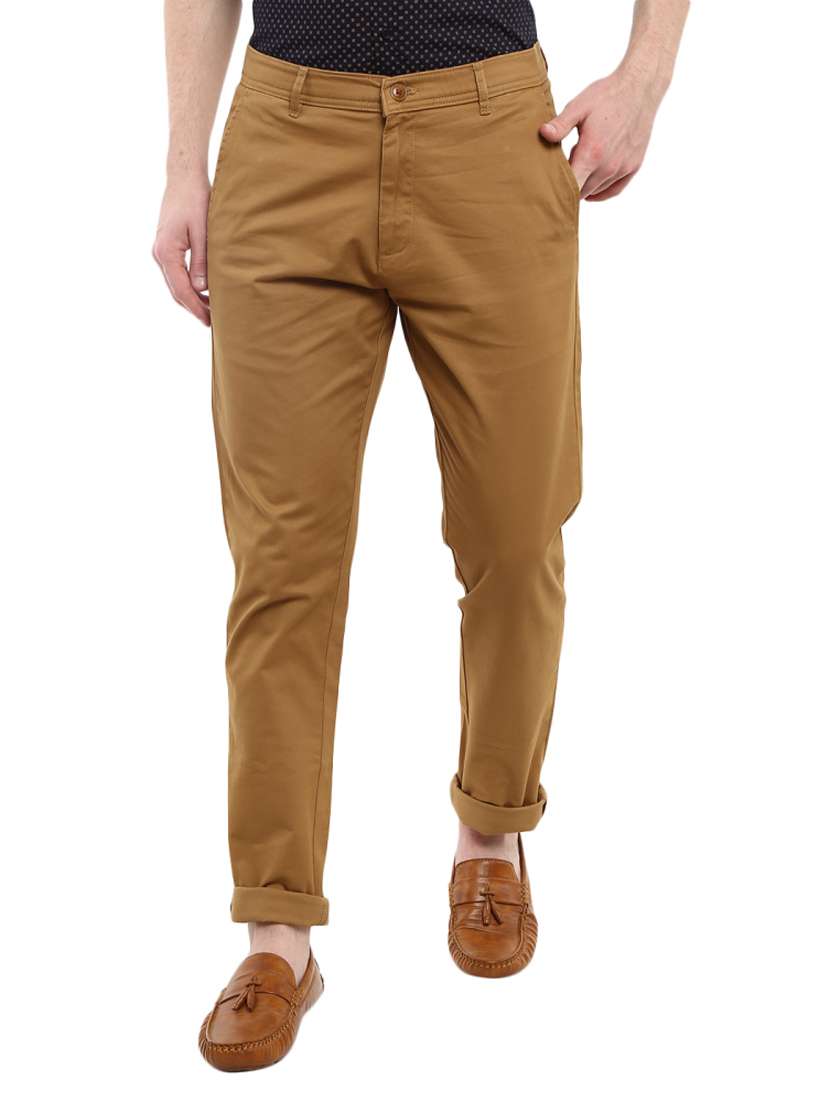 men solid cotton chinos 