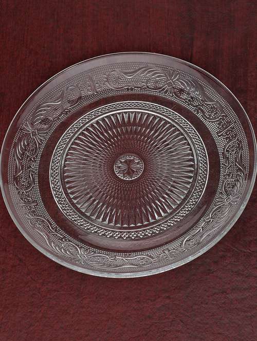 lakshya self designer transparent round glass plate (microwave safe) -xd25 - 18823516 - Standard Image - 0