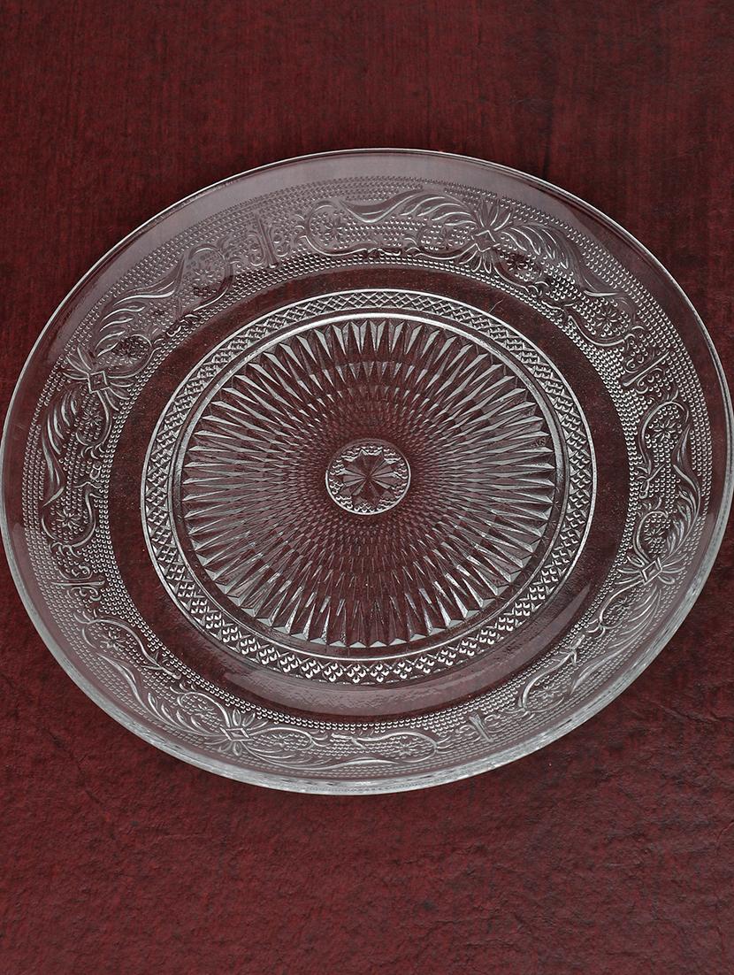 lakshya self designer transparent round glass plate (microwave safe) -xd25 - 18823516 - Zoom Image - 0