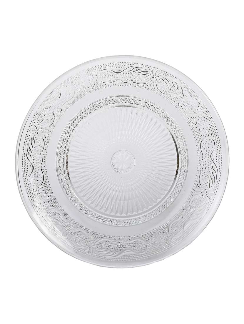 lakshya self designer transparent round glass plate (microwave safe) -xd25 - 18823516 - Standard Image - 3