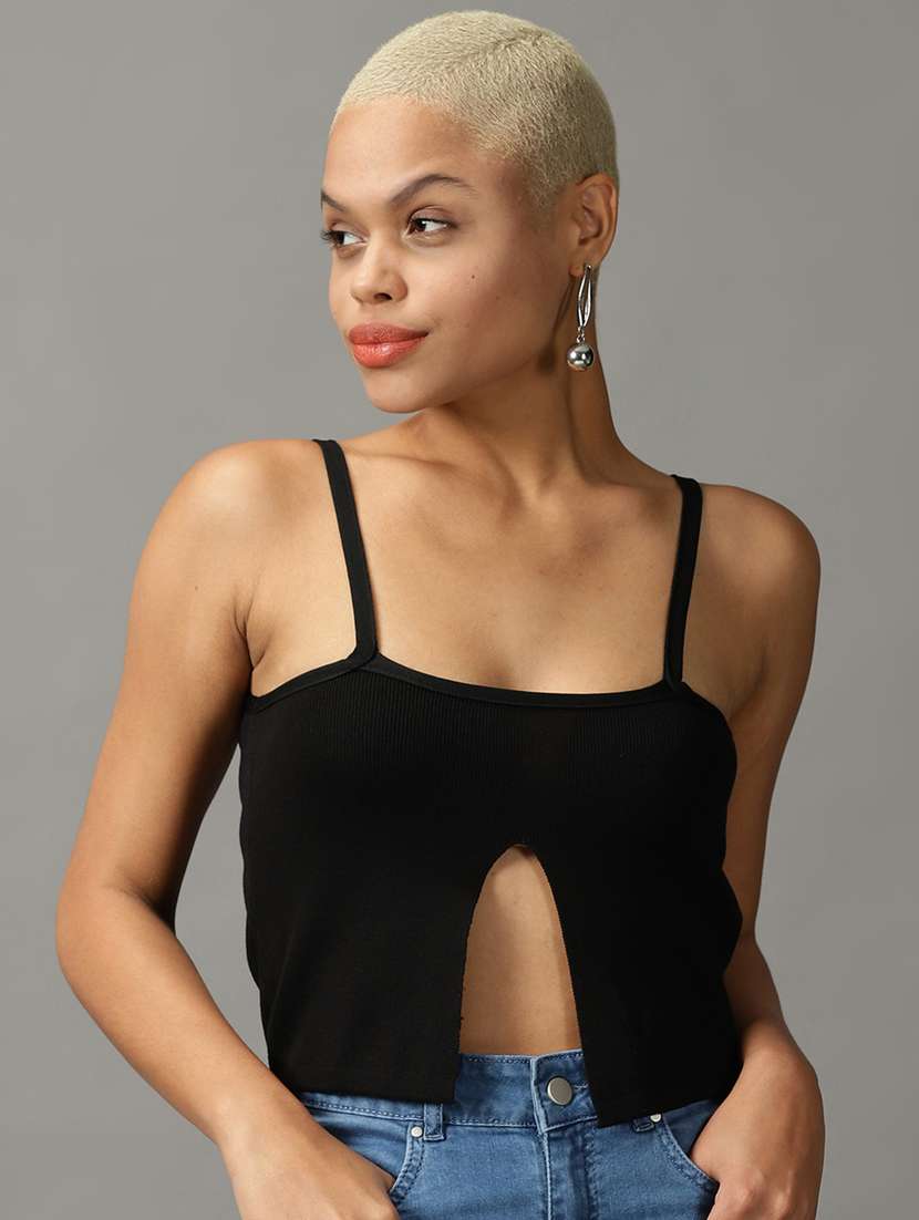 women's crop shoulder strap top - 18824214 - Zoom Image - 0