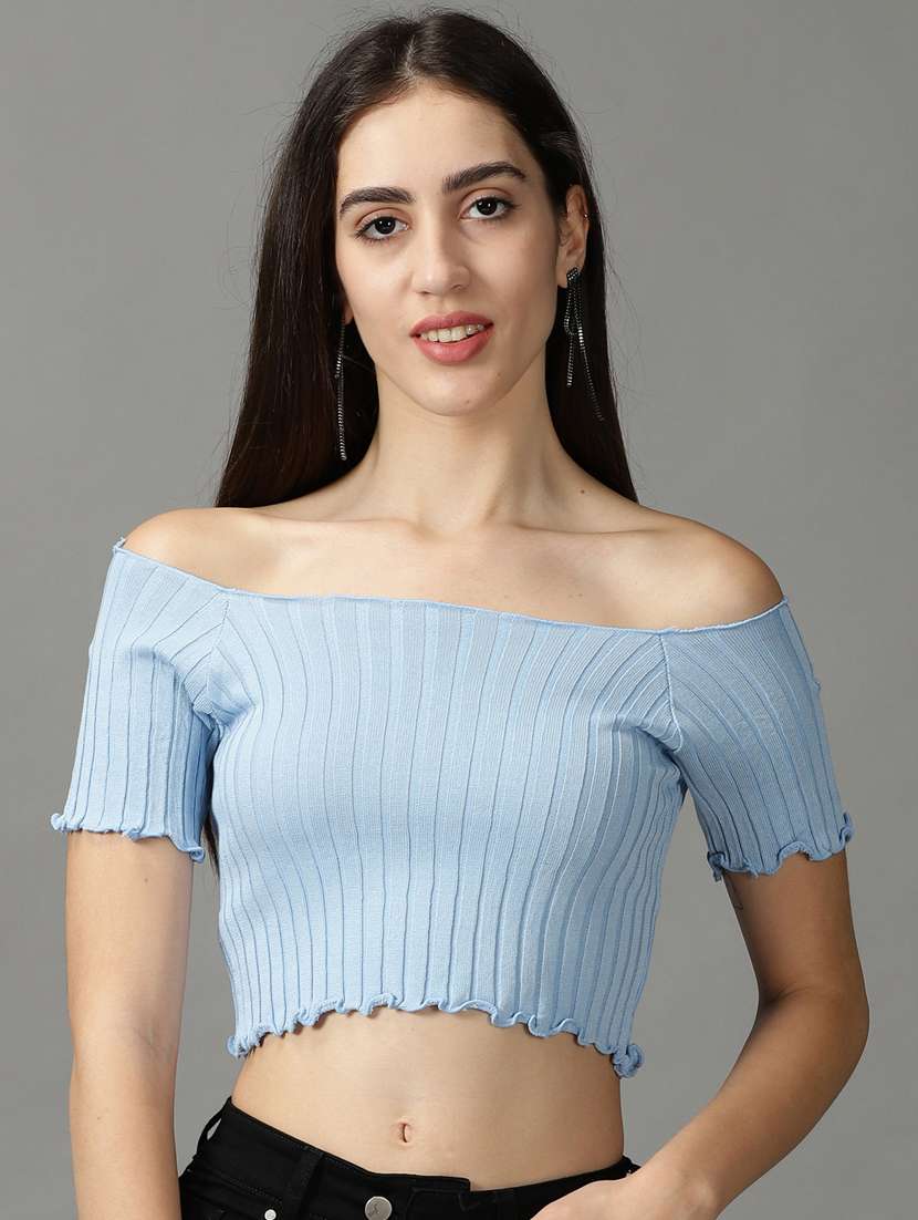 women's crop off shoulder top