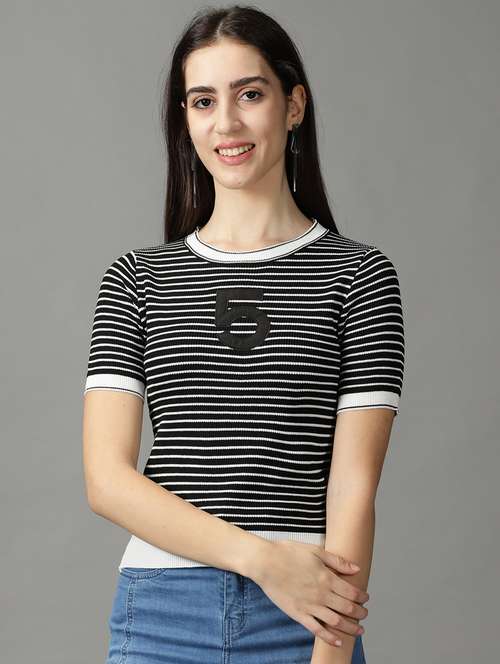 women's straight round neck top - 18824290 -  Standard Image - 0