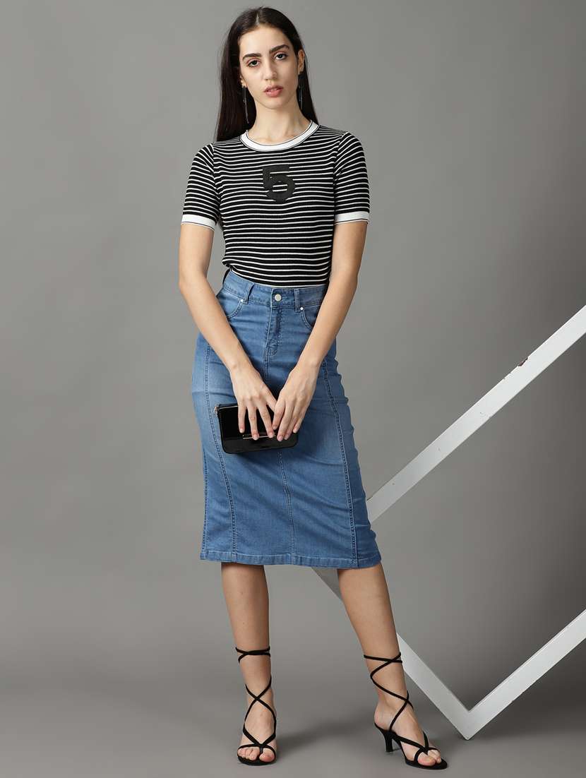 women's straight round neck top - 18824290 - Standard Image - 3