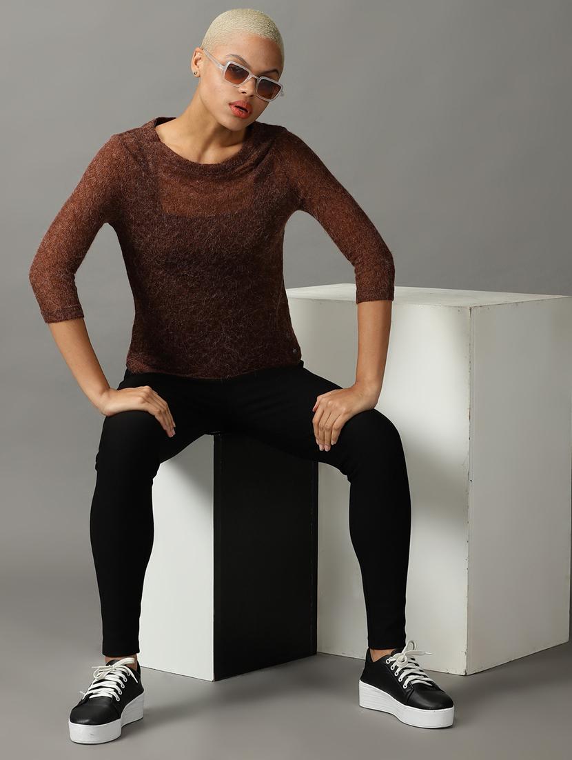 brown wool regular top - 18824294 - Standard Image - 3