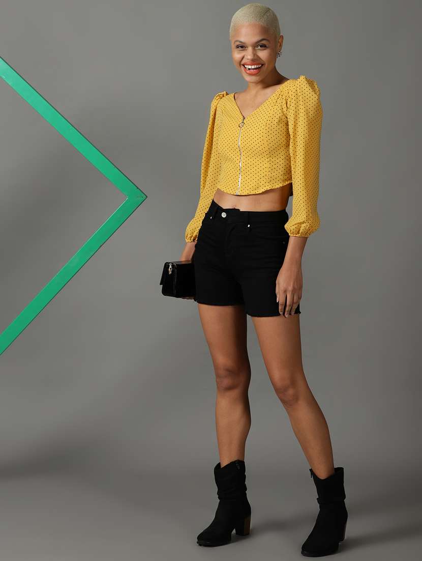 women's crop v neck top - 18824319 -  Standard Image - 3