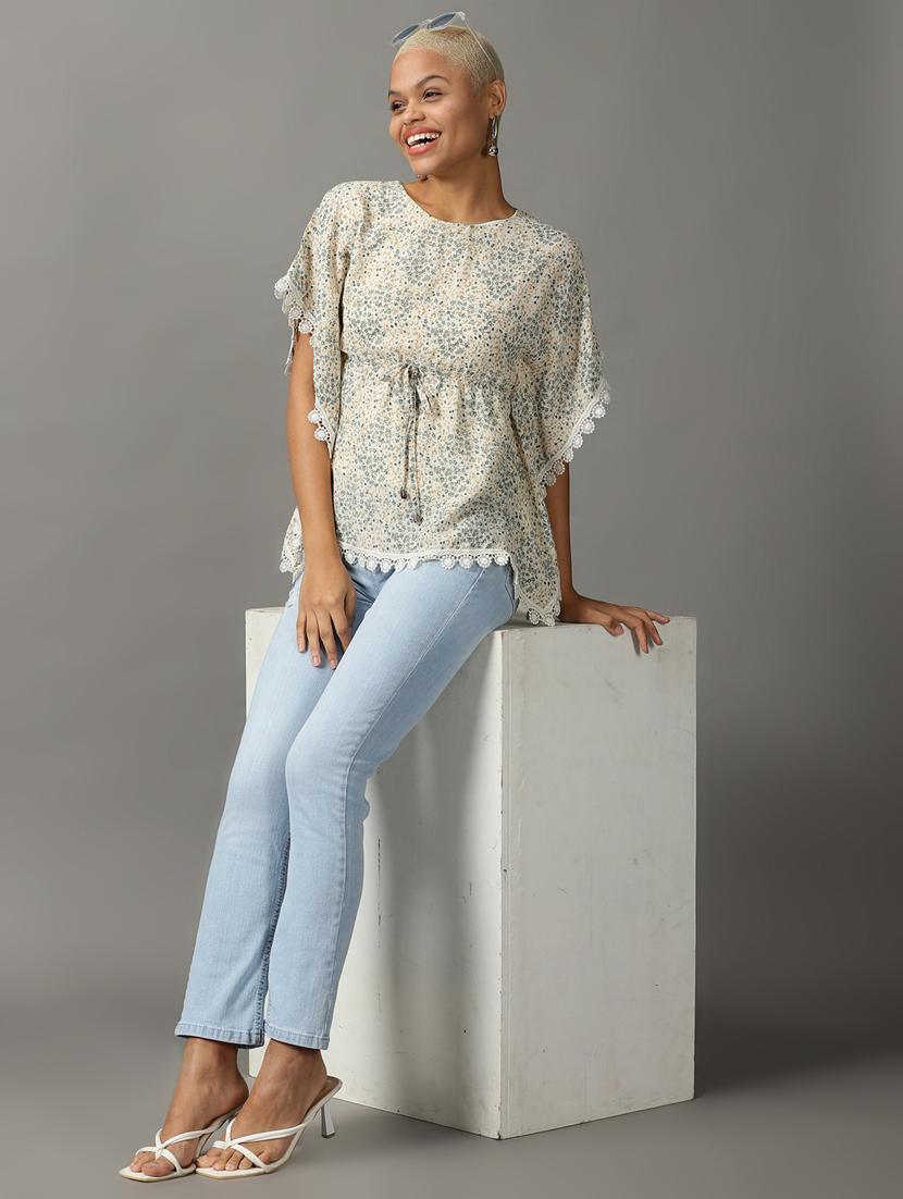 cream polyester regular top - 18824345 - Standard Image - 3