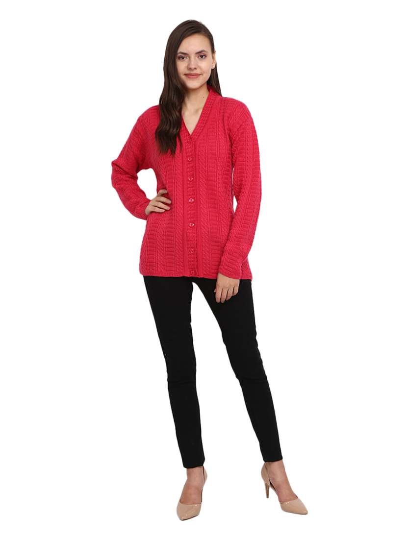 v neck solid cardigan - 18825584 - Standard Image - 3