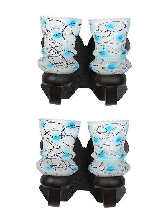 stylish twins hand decorative colorful glass wall lamp light with royal wooden fitting (set of two) dn-2wa146 - 18835693 - Zoom Image - 0