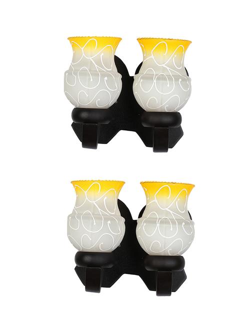 stylish twins hand decorative colorful glass wall lamp light with royal wooden fitting (set of two) dn-2wa149 - 18835699 - Standard Image - 0