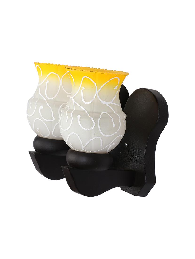 stylish twins hand decorative colorful glass wall lamp light with royal wooden fitting (set of two) dn-2wa149 - 18835699 - Standard Image - 3