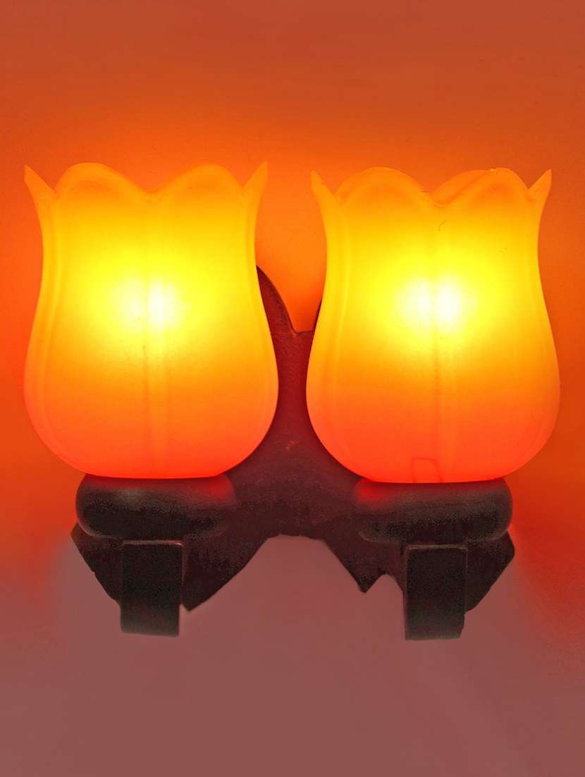 new stylish twins hand decorative colorful glass wall lamp light with royal wooden fitting dn-2wa43 - 18835718 -  Zoom Image - 0