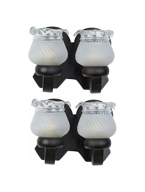 stylish twins hand decorative colorful glass wall lamp light with royal wooden fitting (set of two) dn-2wa124 - 18835761 - Standard Image - 0