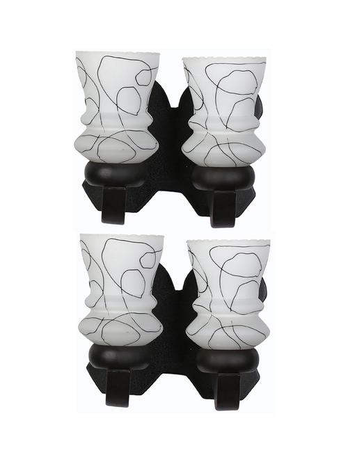 stylish twins hand decorative colorful glass wall lamp light with royal wooden fitting (set of two) dn-2wa139 - 18835803 -  Standard Image - 0