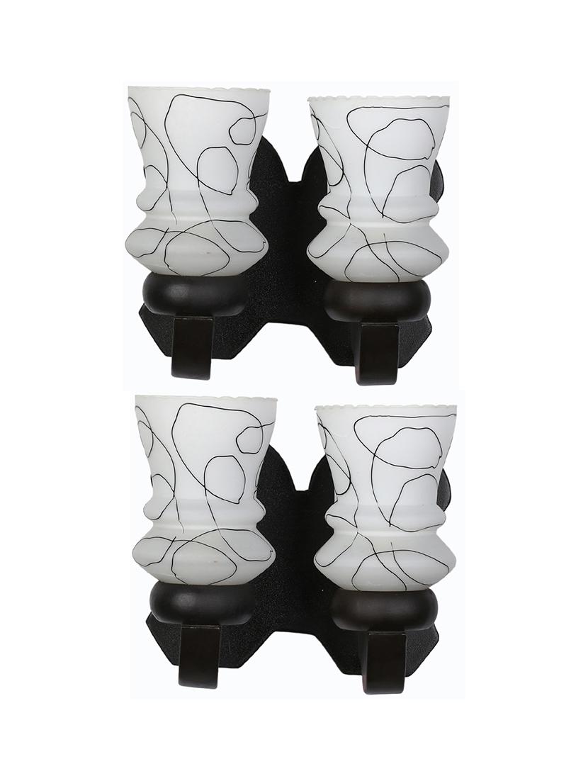 stylish twins hand decorative colorful glass wall lamp light with royal wooden fitting (set of two) dn-2wa139 - 18835803 -  Zoom Image - 0