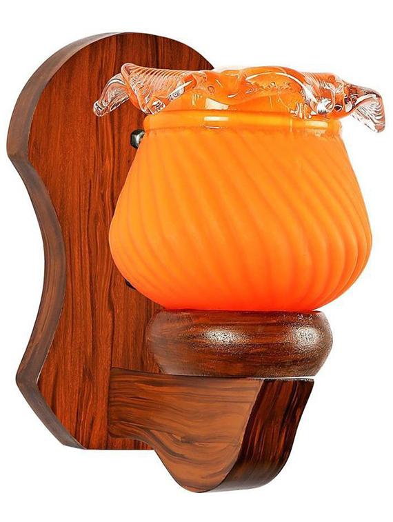lakshya colorful decortive scone glass wall lamp light with stylish wooden fitting dx31 - 18835998 - Zoom Image - 0