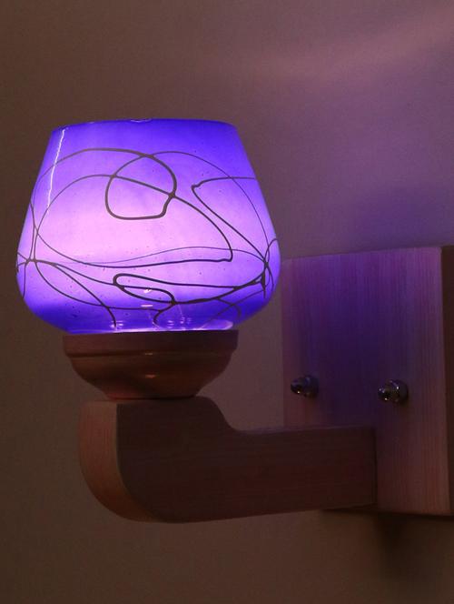 somil led sconce glass wall lamp/light with sweet pink wood fitting, 7 watt (set of 4)-df145 - 18836882 -  Standard Image - 0