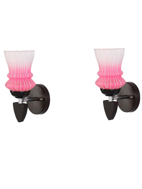 somil led sconce glass & wood wall lamp/light, 7 watt & wall fixture (set of two)-rt55 - 18837107 - Standard Image - 0