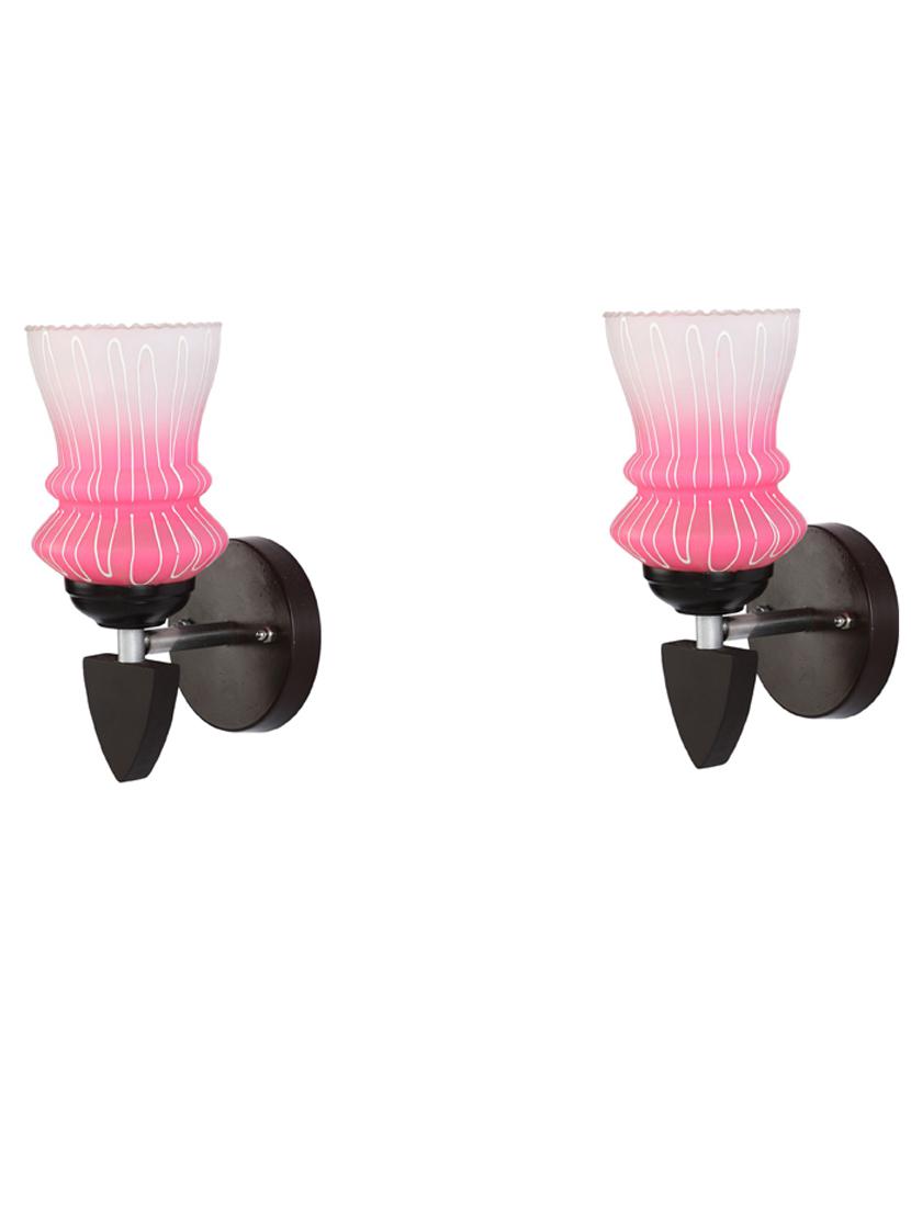 somil led sconce glass & wood wall lamp/light, 7 watt & wall fixture (set of two)-rt55 - 18837107 - Zoom Image - 0