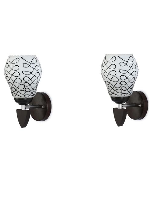 somil led sconce glass & wood wall lamp/light, 7 watt & wall fixture (set of two)-rt59 - 18837116 - Standard Image - 0