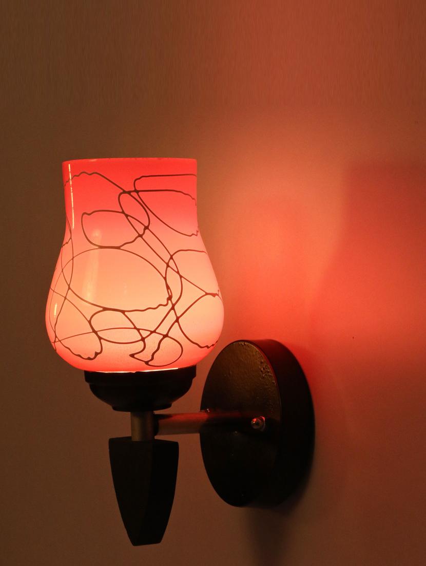 somil designer led sconce glass & wood wall lamp/ light - re128 - 18837354 - Standard Image - 3