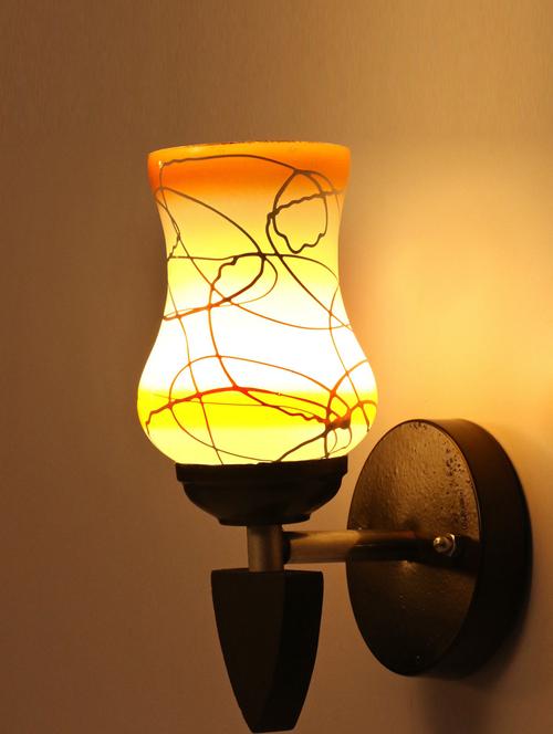 somil designer led sconce glass & wood wall lamp/ light - re129 - 18837357 - Standard Image - 0