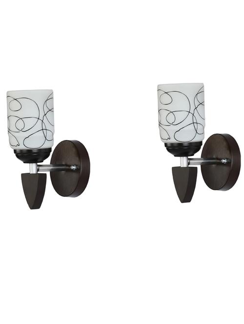 somil led sconce glass & wood wall lamp/light, 7 watt & wall fixture (set of two)-rt142 - 18837369 - Standard Image - 0