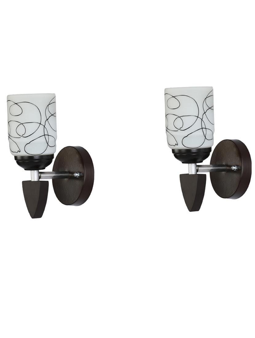 somil led sconce glass & wood wall lamp/light, 7 watt & wall fixture (set of two)-rt142 - 18837369 - Zoom Image - 0