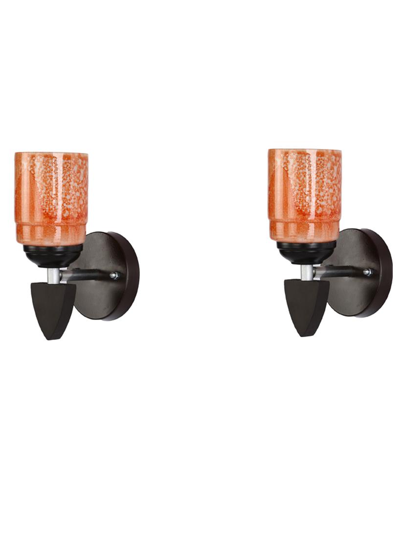 somil led sconce glass & wood wall lamp/light, 7 watt & wall fixture (set of two)-rt143 - 18837372 - Zoom Image - 0