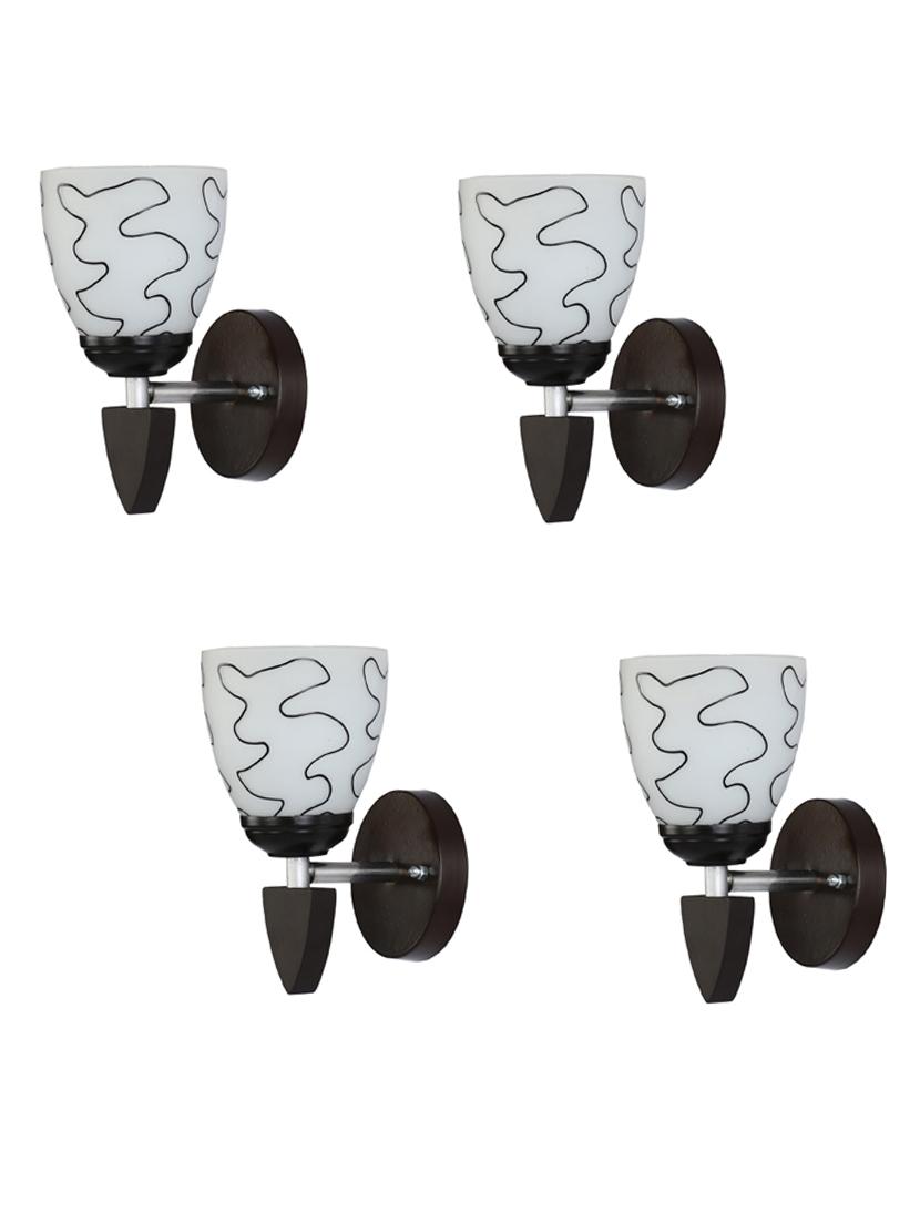 somil decorative wall lamp light glass wall light black - pack of 4 rt100 - 18837376 - Zoom Image - 0