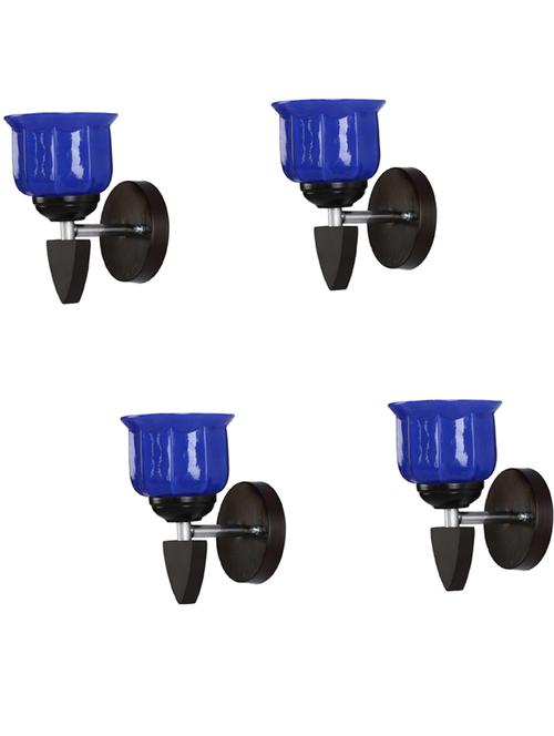 somil led sconce glass & wood wall lamp/light, 7 watt & wall fixture (set of four)-rt274 - 18837382 - Standard Image - 0