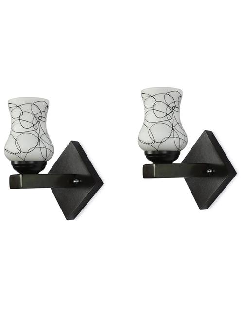 somil flat style designer led sconce wall lamp/ light, 7 watt, yellow, glass, wood, (set of two)-mot66 - 18837612 - Standard Image - 0