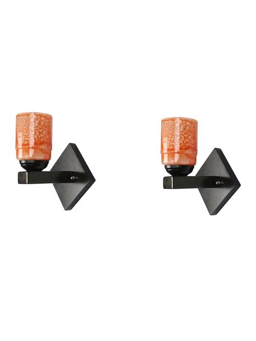somil flat style designer led sconce wall lamp/ light, 7 watt, yellow, glass, wood, (set of two)-mot68 - 18837618 - Standard Image - 0