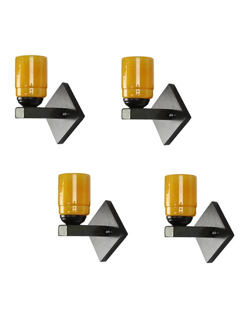 somil flat style designer led sconce wall lamp/ light, 7 watt, yellow, glass, wood, (set of four)-mot147 - 18837621 - Standard Image - 0