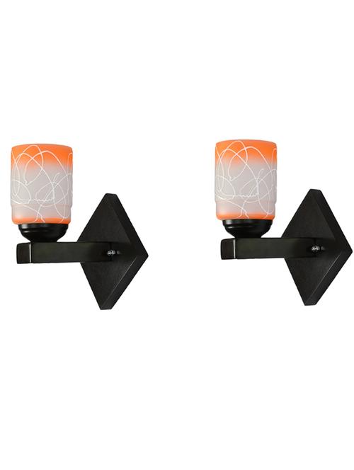 somil flat style designer led sconce wall lamp/ light, 7 watt, yellow, glass, wood, (set of two)-mot70 - 18837623 - Standard Image - 0