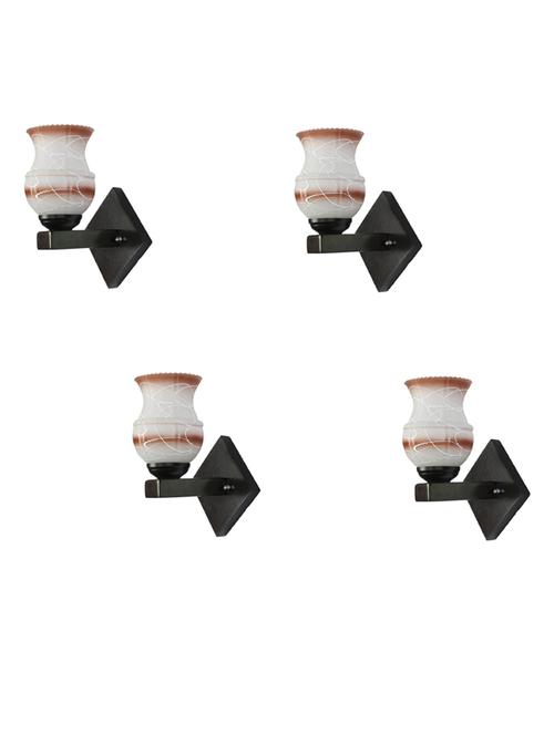 somil flat style designer led sconce wall lamp/ light, 7 watt, yellow, glass, wood, (set of four)-mot110 - 18837860 -  Standard Image - 0