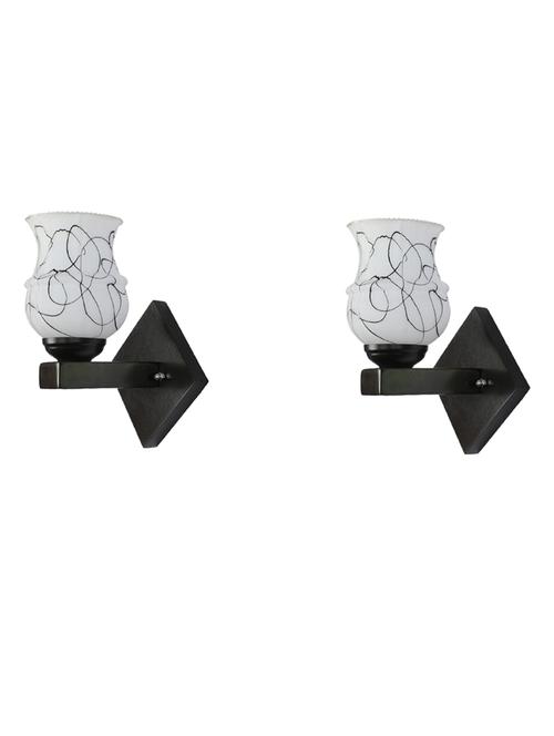 somil flat style designer led sconce wall lamp/ light, 7 watt, yellow, glass, wood, (set of two)-mot33 - 18837862 -  Standard Image - 0