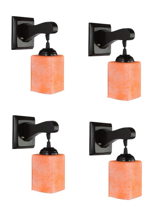 somil pendant decorative led wall lamp/ light, orange, glass, wood, 7 watt (set of 4)-mn72 - 18838104 - Standard Image - 0