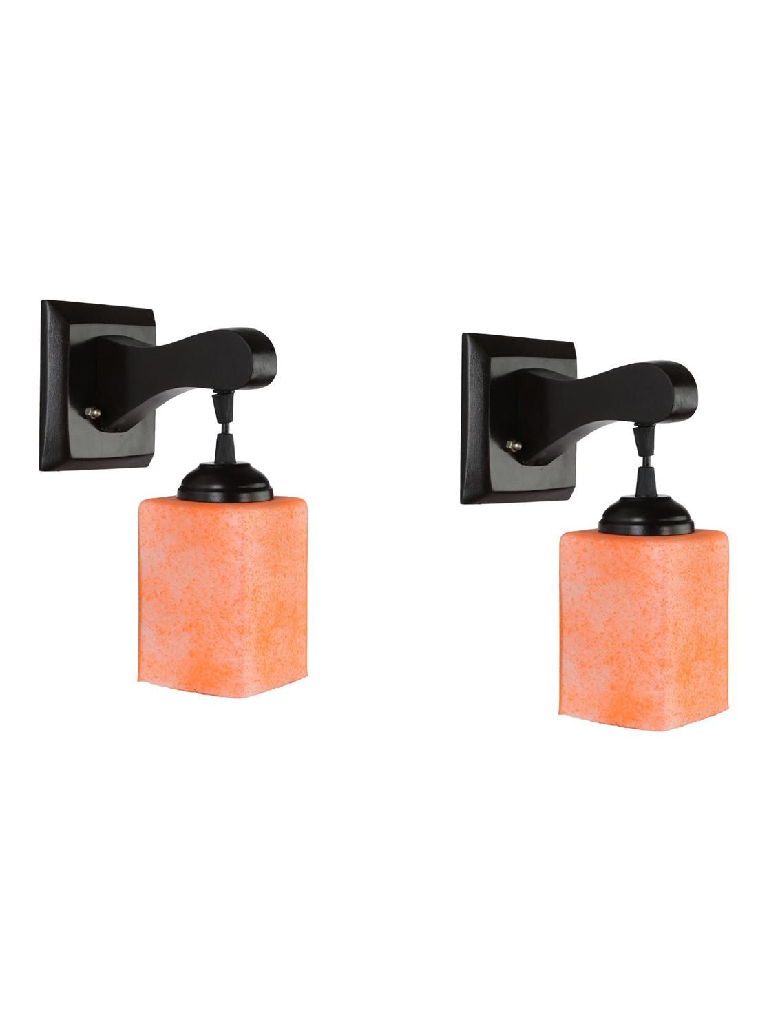 somil pendant decorative led wall lamp/ light, orange, glass, wood, 7 watt (set of 4)-mn72 - 18838104 - Standard Image - 3