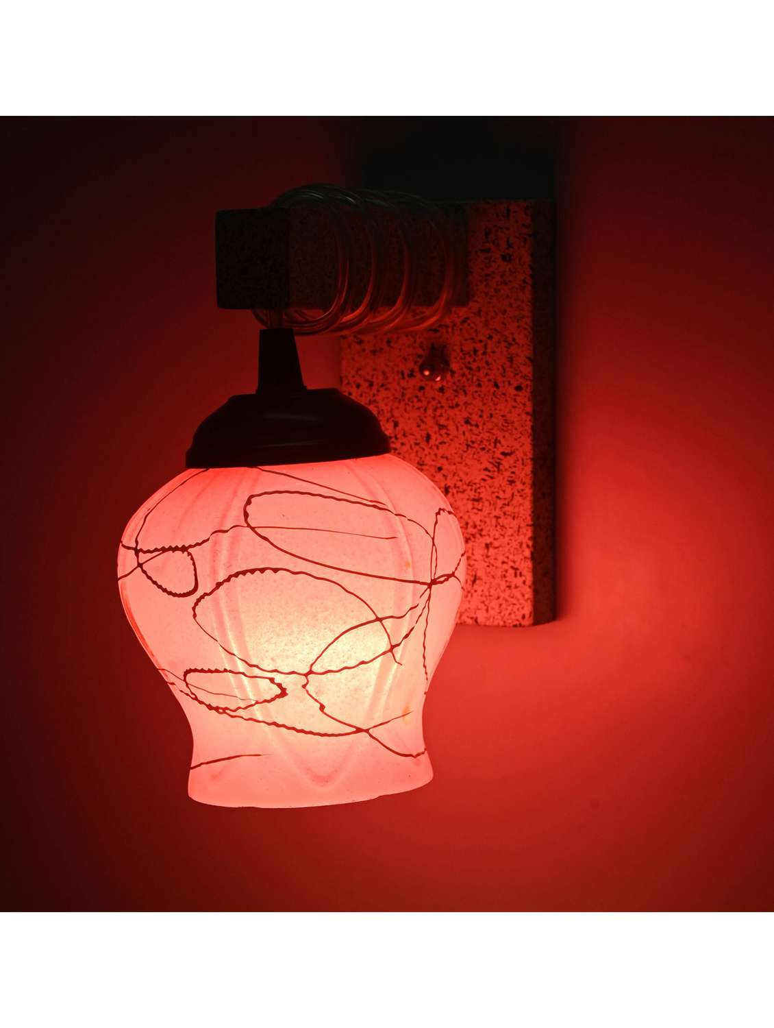 somil designer black white wood pendant wall light / night lamp of colorful glass shade (set of four)-wa68 - 18838332 -  Standard Image - 3