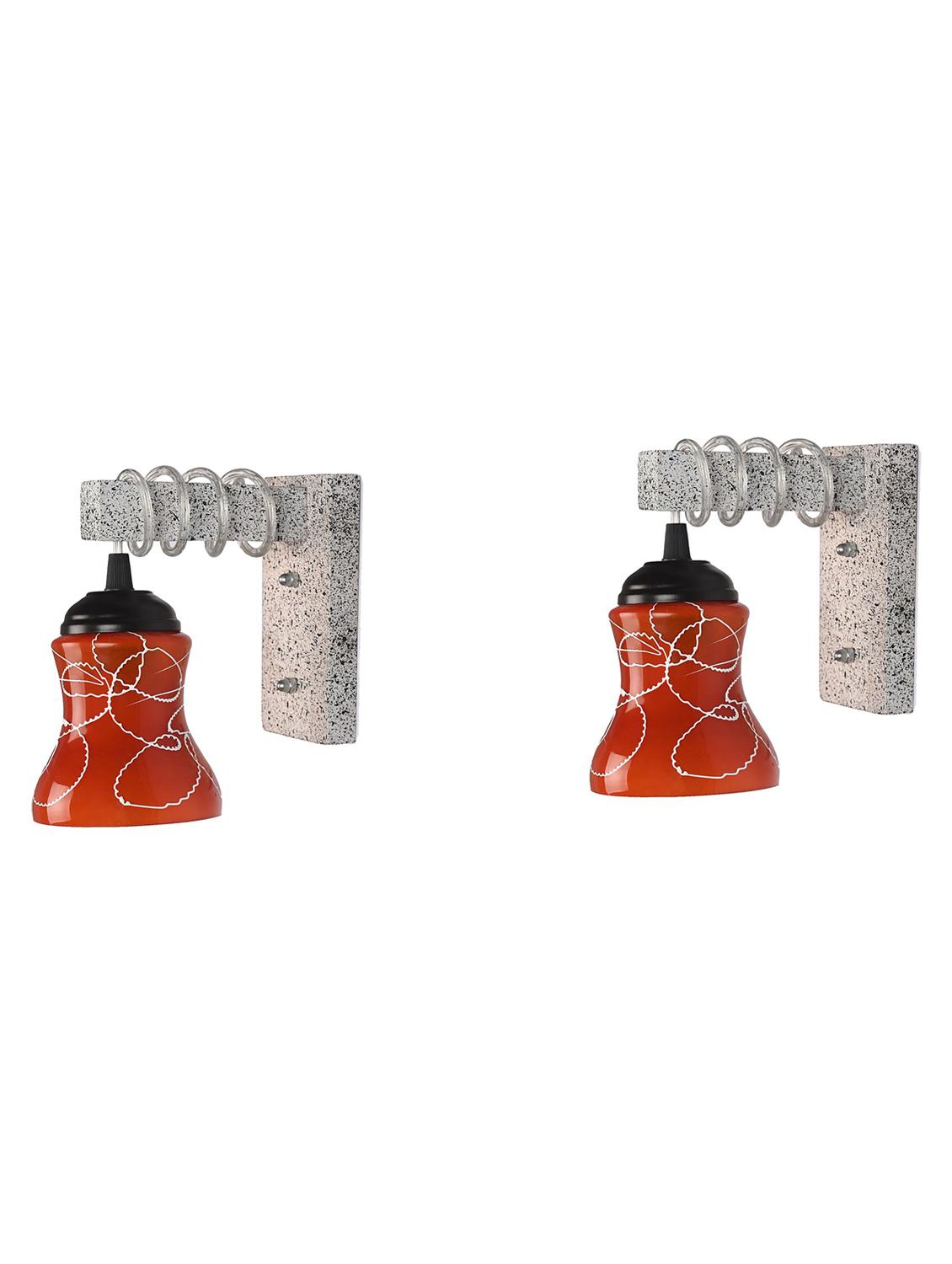 somil designer wood pendant wall light / night lamp of colorful glass shade (set of two)-w71 - 18838337 - Zoom Image - 0