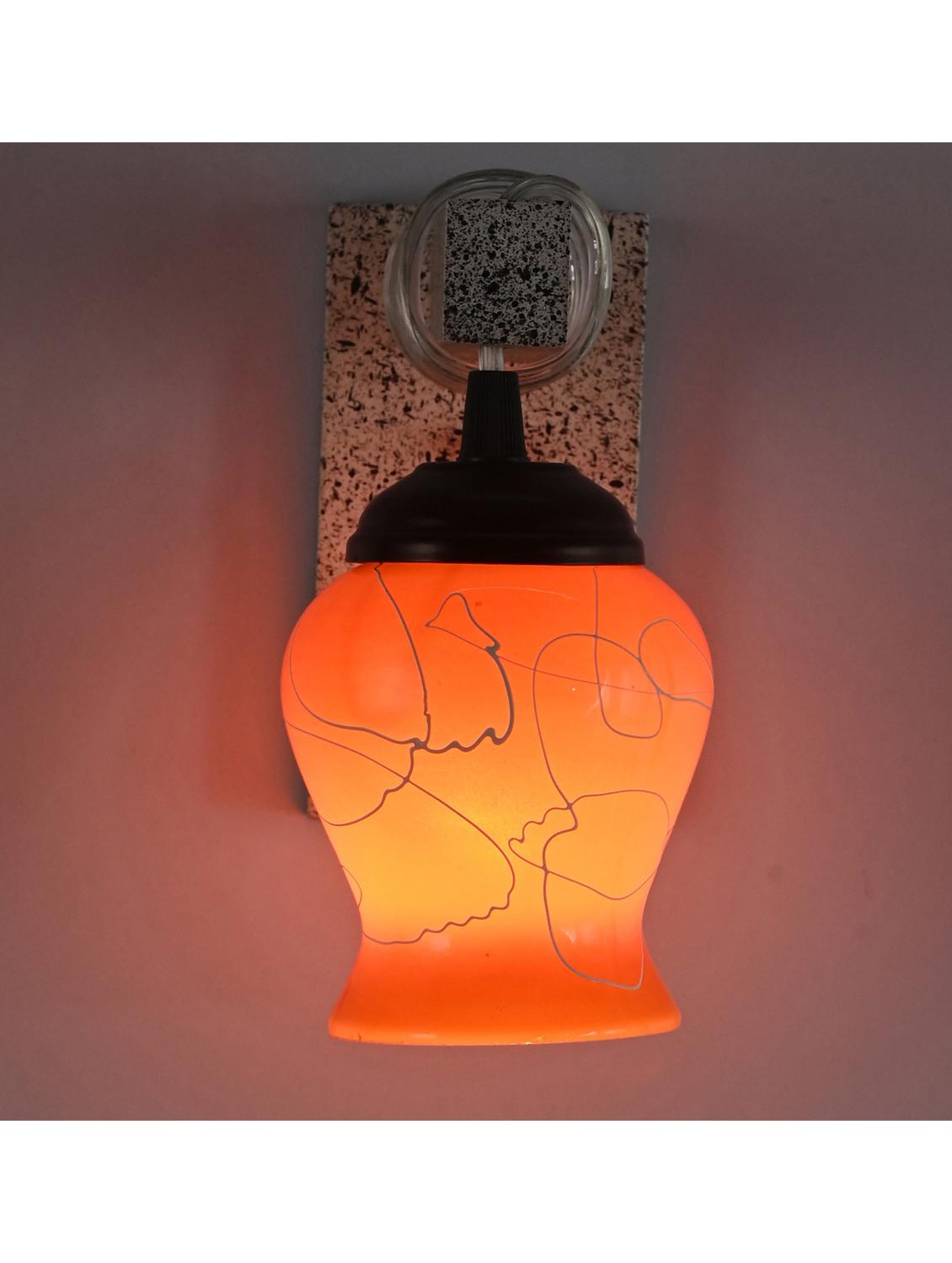 somil designer wood pendant wall light / night lamp of colorful glass shade (set of two)-w76 - 18838340 - Standard Image - 3