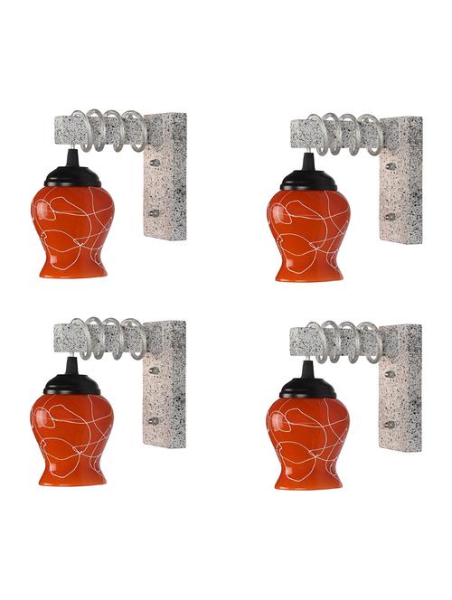 somil designer black white wood pendant wall light / night lamp of colorful glass shade (set of four)-wa76 - 18838341 - Standard Image - 0