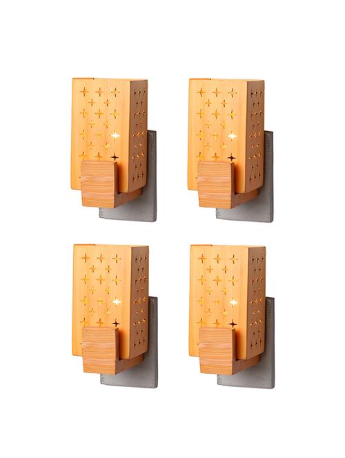 somil designer wooden wall lamp (set of 4)- aa65 - 18838859 - Standard Image - 0