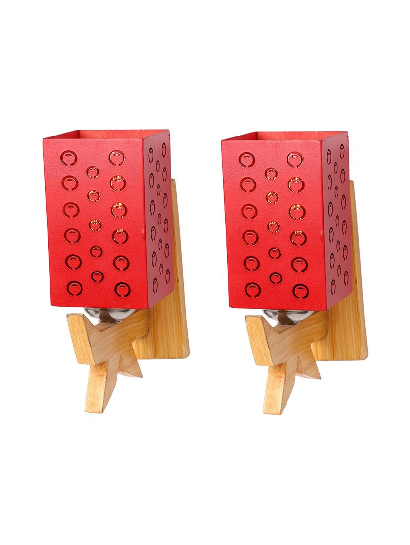 somil designer wooden wall lamp (set of 2)- aa46 - 18838873 -  Zoom Image - 0
