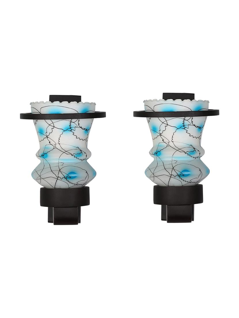 designer hand decorative colorful glass wall lamp light with stylish wooden fitting  ( set of two )-el77 - 18840592 -  Zoom Image - 0